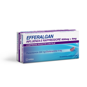 Efferalgan influenza e raffreddore 500 mg + 4 mg compresse rivestite con film