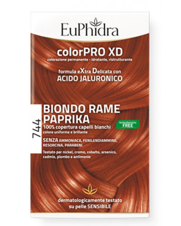 Euphidra colorpro gel colorante capelli xd 744 paprika 50 ml in flacone + attivante + balsamo + guan