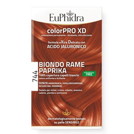 Euphidra colorpro gel colorante capelli xd 744 paprika 50 ml in flacone + attivante + balsamo + guan