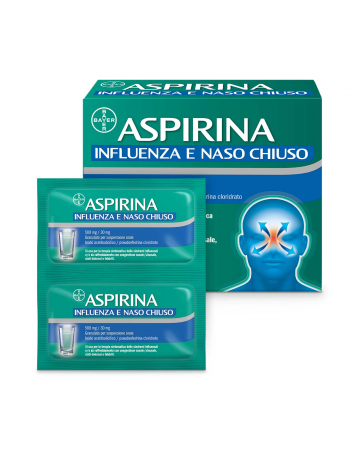 Aspirina influenza e naso chiuso 500 mg / 30 mg granulato per sospensione orale