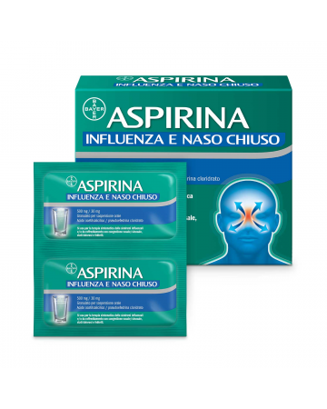 Aspirina influenza e naso chiuso 500 mg / 30 mg granulato per sospensione orale