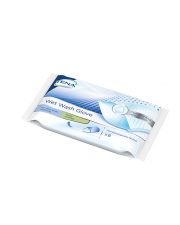Tena wet wash glove guanto detergente umidificato 8 pezzi