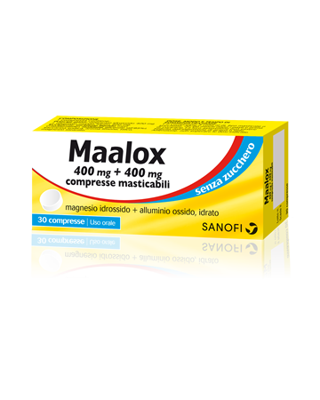 Maalox 400 mg + 400 mg compresse masticabili senza zucchero