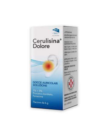 Cerulisina dolore, 1% + 5% gocce auricolari, soluzione flacone 6 g