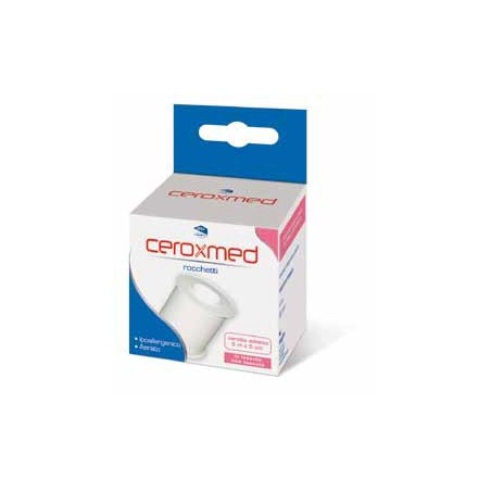 Cerotto adesivo in rocchetto ceroxmed in tessuto non tessuto aerato ipoallergenico bianco 500x5 cm 1