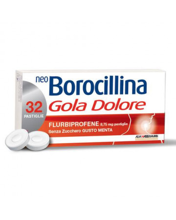 Neoborocillina gola dolore 32 pastiglie menta senza zucchero