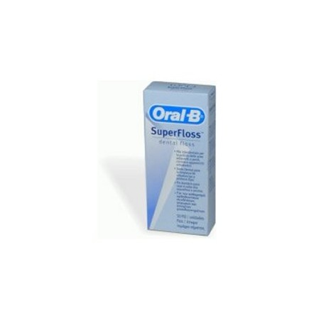 Filo interdentale oralb superfloss estremita' rigida + filo spugnoso + filo standard 50 pezzi preta