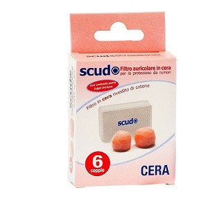 Tappo auricolare earplug scudo in cera 6 coppie 12 pezzi articolo 7en081
