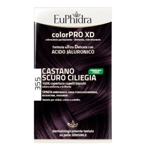 Euphidra colorpro xd 355 castano scuro ciliegia gel colorante capelli in flacone + attivante + balsa
