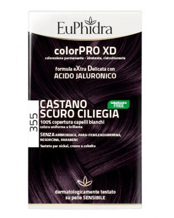 Euphidra colorpro xd 355 castano scuro ciliegia gel colorante capelli in flacone + attivante + balsa