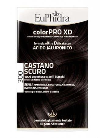 Euphidra colorpro xd 300 castano scuro gel colorante capelli in flacone + attivante + balsamo + guan