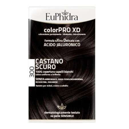 Euphidra colorpro xd 300 castano scuro gel colorante capelli in flacone + attivante + balsamo + guan