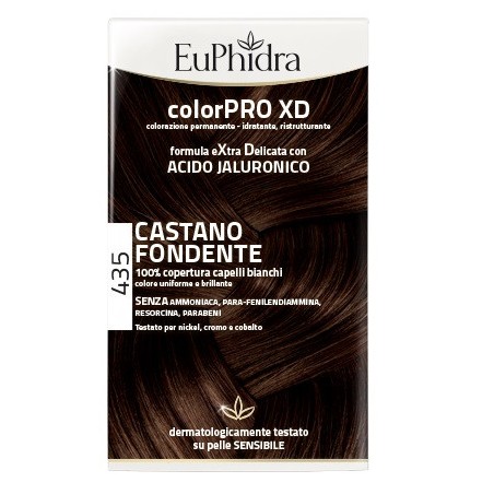 Euphidra colorpro xd 435 castano fondente gel colorante capelli in flacone + attivante + balsamo + g