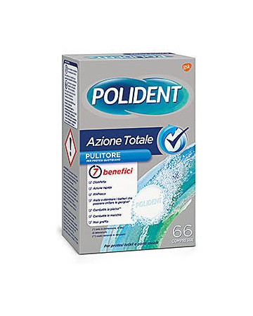 Polident azione totale 66 compresse pulitore per protesi quotidiano
