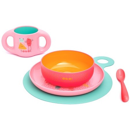 SUAVINEX SET SVEZZAMENTO GIRL PIATTO + BICCHIERE + SCODELLA + CUCCHIAIO