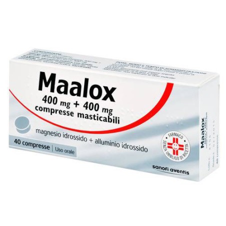 Maalox 40 compresse masticabili 400mg+400mg Maalox 40 compresse masticabili 400mg+400mg