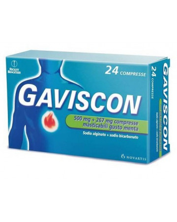 Gaviscon*24cpr menta 500+267mg