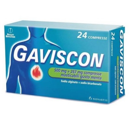 Gaviscon*24cpr menta 500+267mg