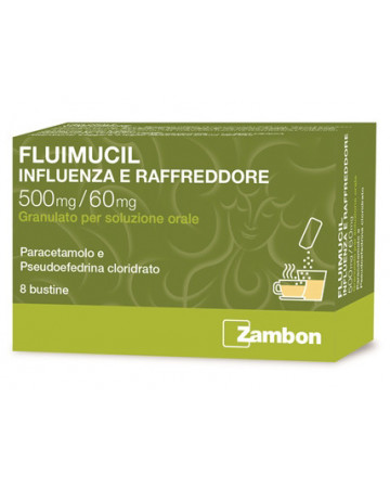 Fluimucl influenza e raffreddore 500 mg/ 60 mg granulato per soluzione orale