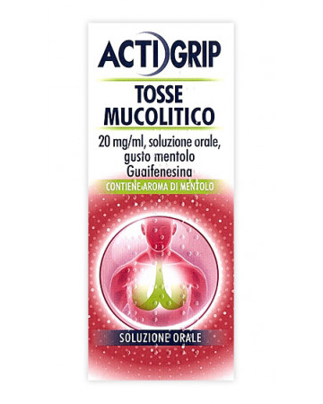 Actigrip tosse mucolitico “20 mg/ml soluzione orale, gusto mentolo”