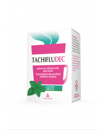 Tachifludec polvere per soluzione orale gusto menta.