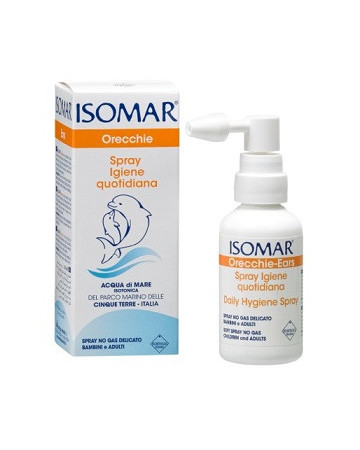 Isomar orecchie acqua di mare spray no gas per irrigazione dell'orecchio 50ml Isomar orecchie acqua di mare spray no gas per irrigazione dell'orecchio 50ml