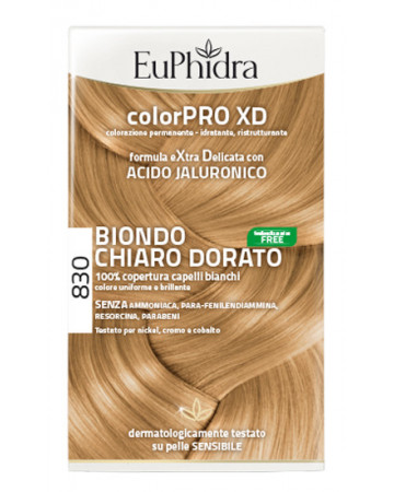 Euphidra colorpro xd 830 biondo chiaro dorato gel colorante capelli in flacone + attivante + balsamo