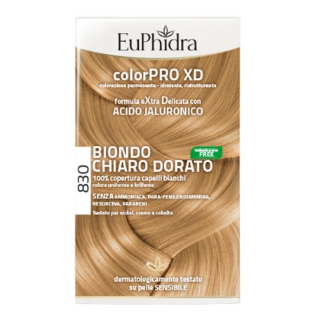 Euphidra colorpro xd 830 biondo chiaro dorato gel colorante capelli in flacone + attivante + balsamo