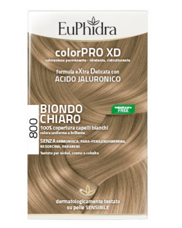 Euphidra colorpro xd 800 biondo chiaro gel colorante capelli in flacone + attivante + balsamo + guan