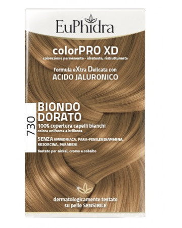 Euphidra colorpro xd 730 biondo dorato gel colorante capelli in flacone + attivante + balsamo + guan