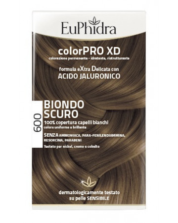 Euphidra colorpro xd 600 biondo scuro gel colorante capelli in flacone + attivante + balsamo + guant