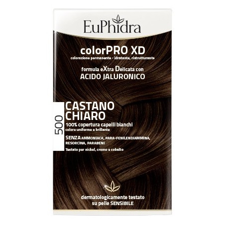 Euphidra colorpro xd 500 cast chiaro gel colorante capelli in flacone + attivante + balsamo + guanti