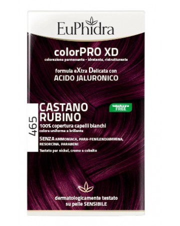 Euphidra colorpro xd 465 cast rubino gel colorante capelli in flacone + attivante + balsamo + guanti