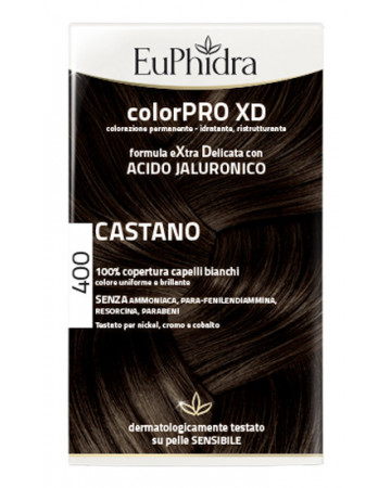 Euphidra colorpro xd 400 castano gel colorante capelli in flacone + attivante + balsamo + guanti