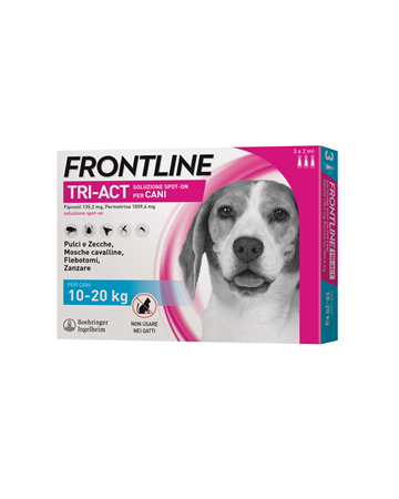 Frontline tri-act soluzione spot-on per cani di 10-20 kg