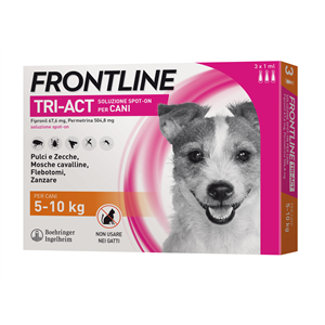 Frontline tri-act soluzione spot-on per cani di 5-10 kg