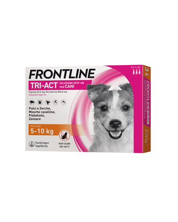 Frontline tri-act soluzione spot-on per cani di 5-10 kg