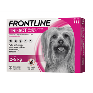 Frontline tri-act soluzione spot-on per cani di 2-5 kg