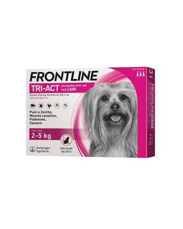 Frontline tri-act soluzione spot-on per cani di 2-5 kg