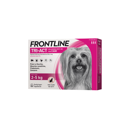Frontline tri-act soluzione spot-on per cani di 2-5 kg