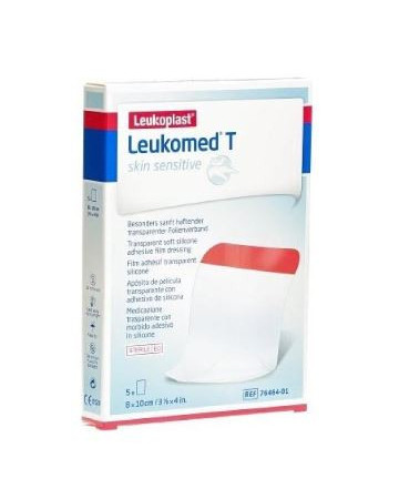 Leukomed t skin sensitive medicazione post-operatoria trasparente con massa adesiva in silicone 8x10