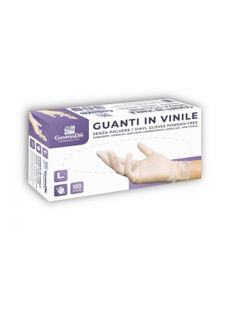 Guanti vinile s/polv m 100pz