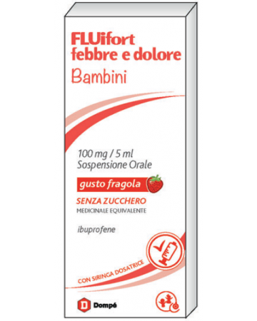 Fluifort febbre e dolore bambini 100mg/5ml sospensione orale senza zucchero