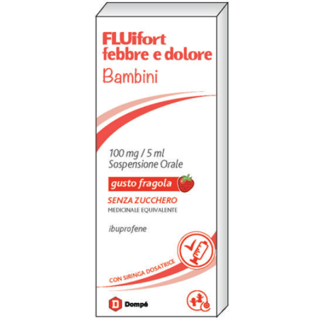 Fluifort febbre e dolore bambini 100mg/5ml sospensione orale senza zucchero