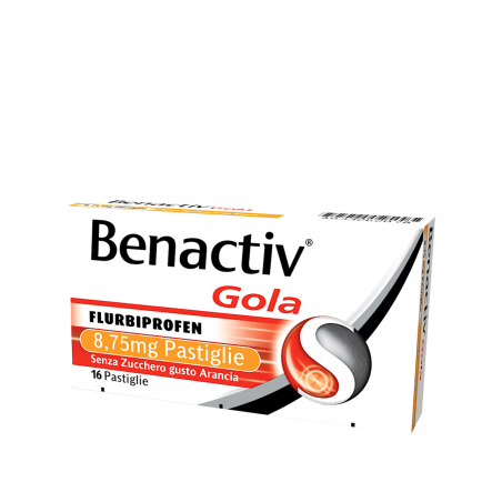 Benactiv gola 16 pastiglie arancia senza zucchero