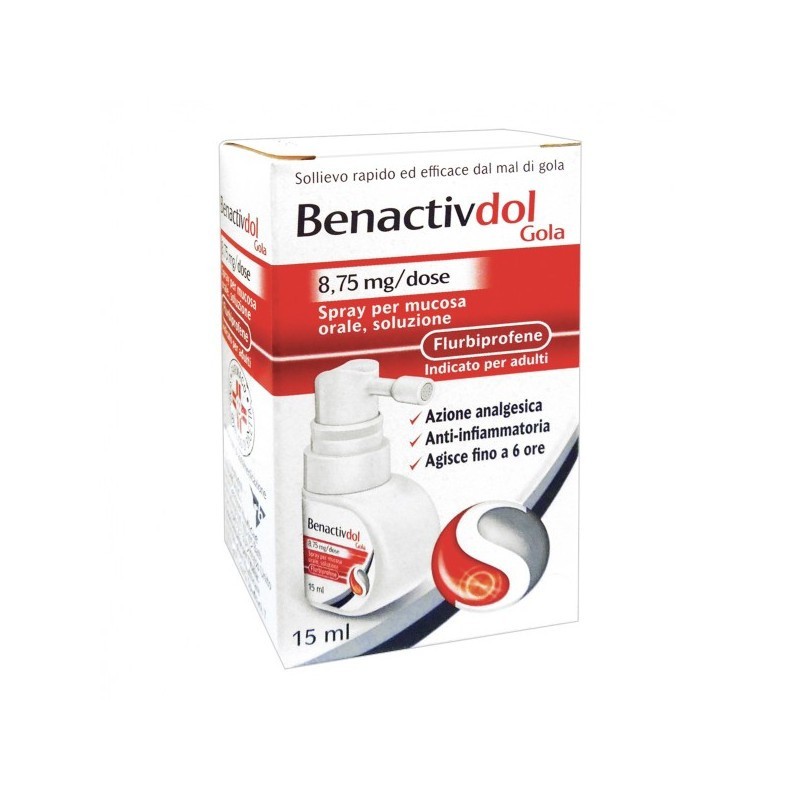 Benactivdol gola 8,75 mg/dose spray per mucosa orale, soluzione