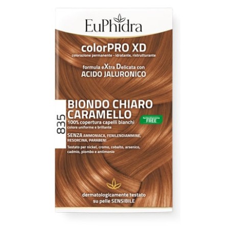 Euphidra colorpro gel colorante capelli xd 835 avana 50 ml in flacone + attivante + balsamo + guanti