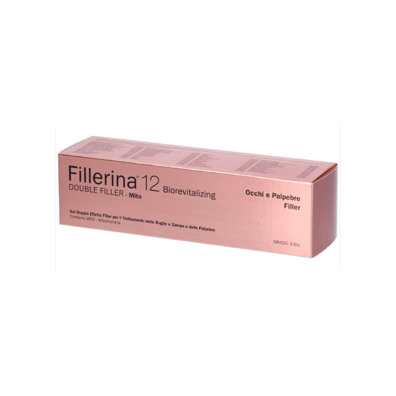 Fillerina 12 double filler mito occhi e palpebre gel biorevitalizing grado 3 bio dispenser eye massage tip 15 ml