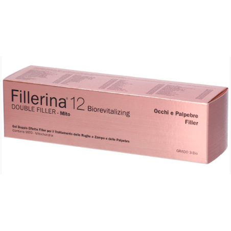 Fillerina 12 double filler mito occhi e palpebre gel biorevitalizing grado 3 bio dispenser eye massage tip 15 ml