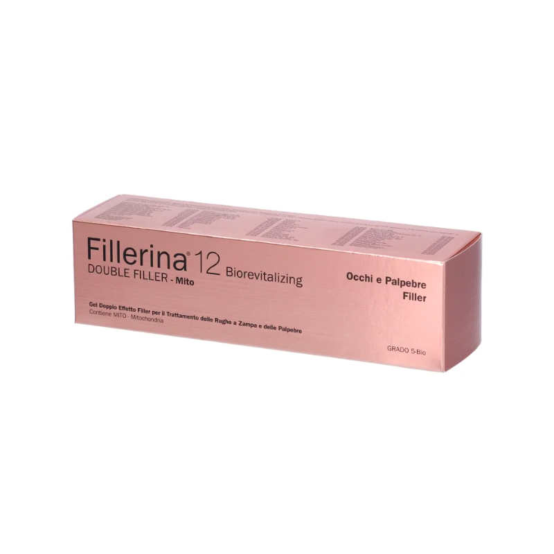 Fillerina 12 double filler mito occhi e palpebre gel biorevitalizing grado 5 bio dispenser eye massage tip 15 ml